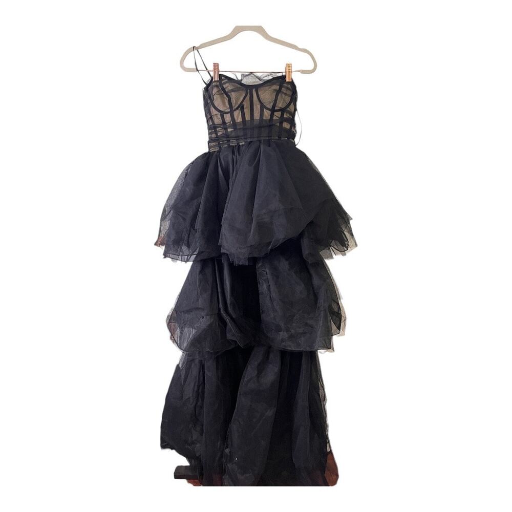 NBD Paula Corset Gown Strapless Tulle Ruffle Evening Gala Formal Party Prom XS - Picture 5 of 16